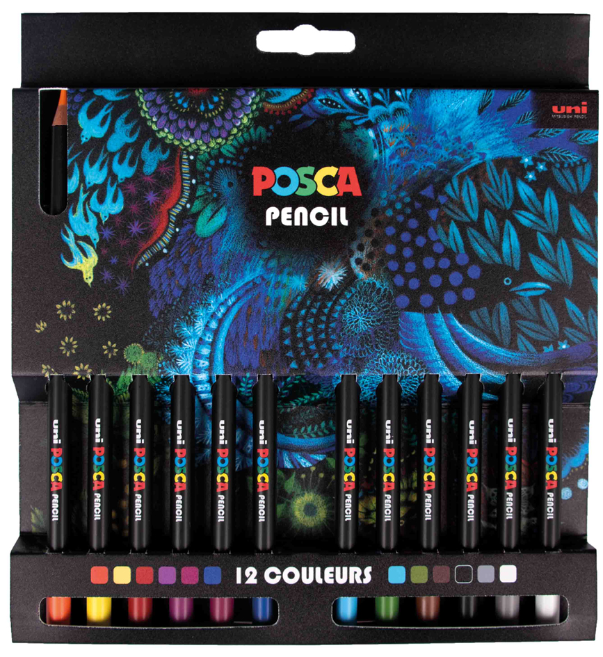 POSCA Crayons de couleur PENCIL KPE200, étui carton de 12