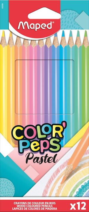 Maped Crayon de couleur COLOR'PEPS Pastel, étui carton de 12
