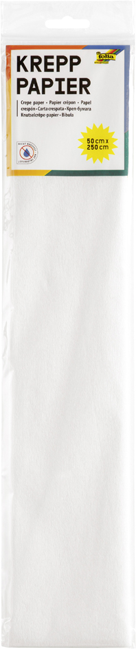 folia Papier crépon en couches, 500 mm x 2,5 m, blanc