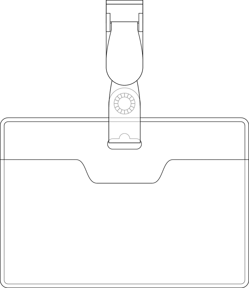 Porte-badge en plastique, detail