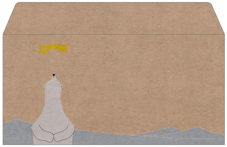 sigel Enveloppe de Noël 'Polar bear with shooting star',long