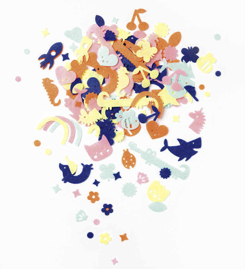 Décoration en feutre "Happy Shapes", contenu
