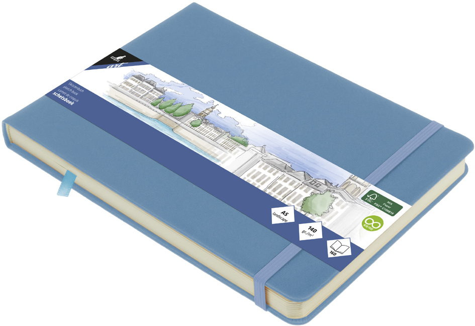 kangaro Cahier de croquis, 160 pages, A5 paysage, sky blue