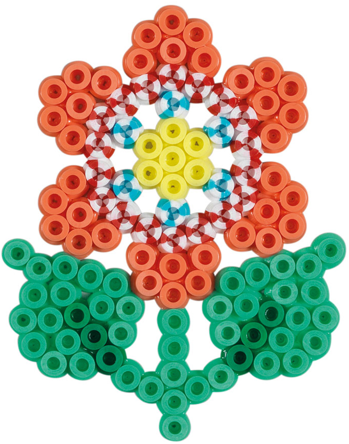 Visuel de référence : Utilisation des perles à repasser "Perles à rayures - Fleur"