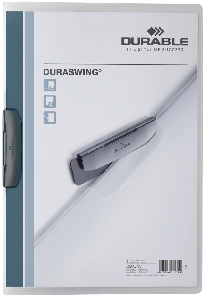DURABLE Chemise à clip DURASWING, A4, transparent