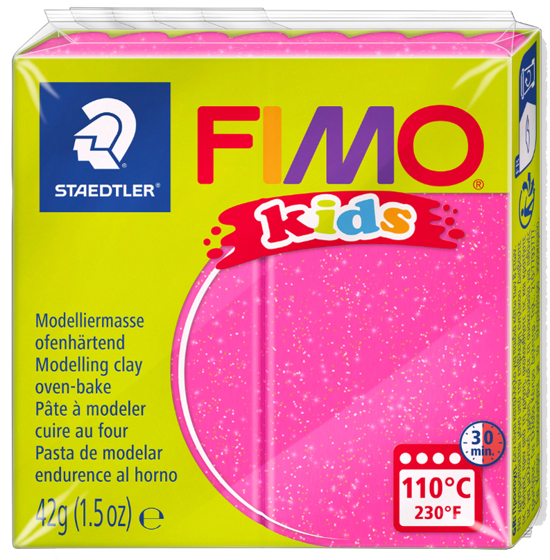 FIMO kids Pâte à modeler, à cuire, 42 g, rose paillette
