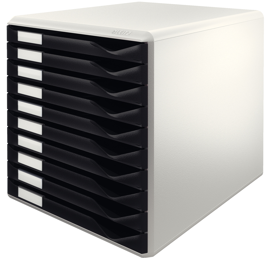 LEITZ Module de classement formulaires,10 tiroirs,gris/noir