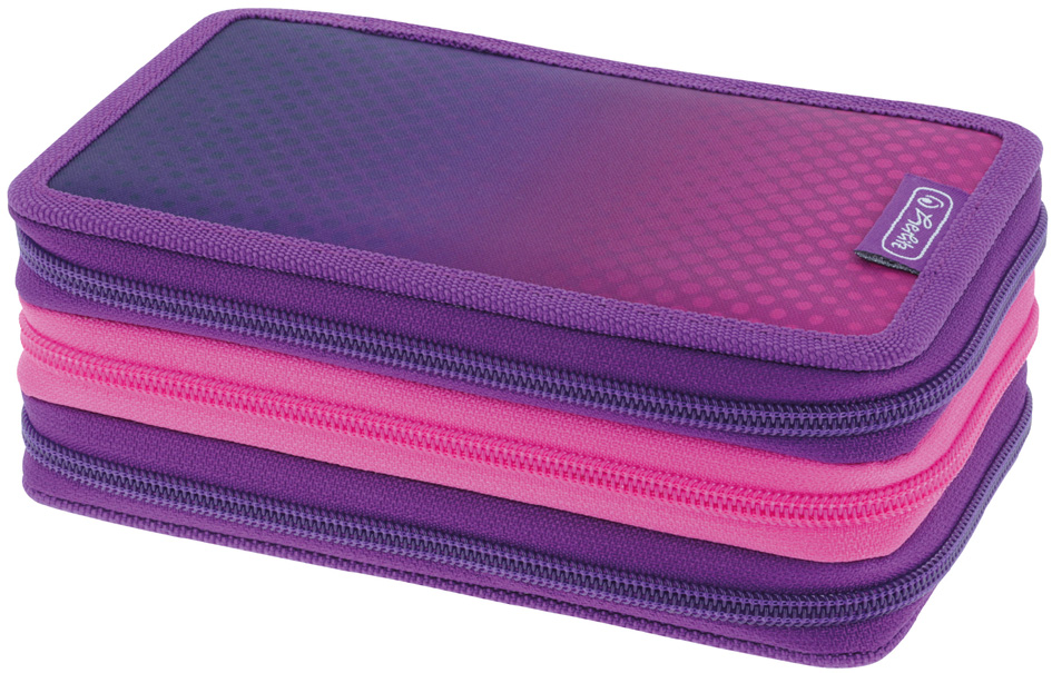 herlitz Etui scolaire TriCase 'Dip Dye Pink', 31 pièces
