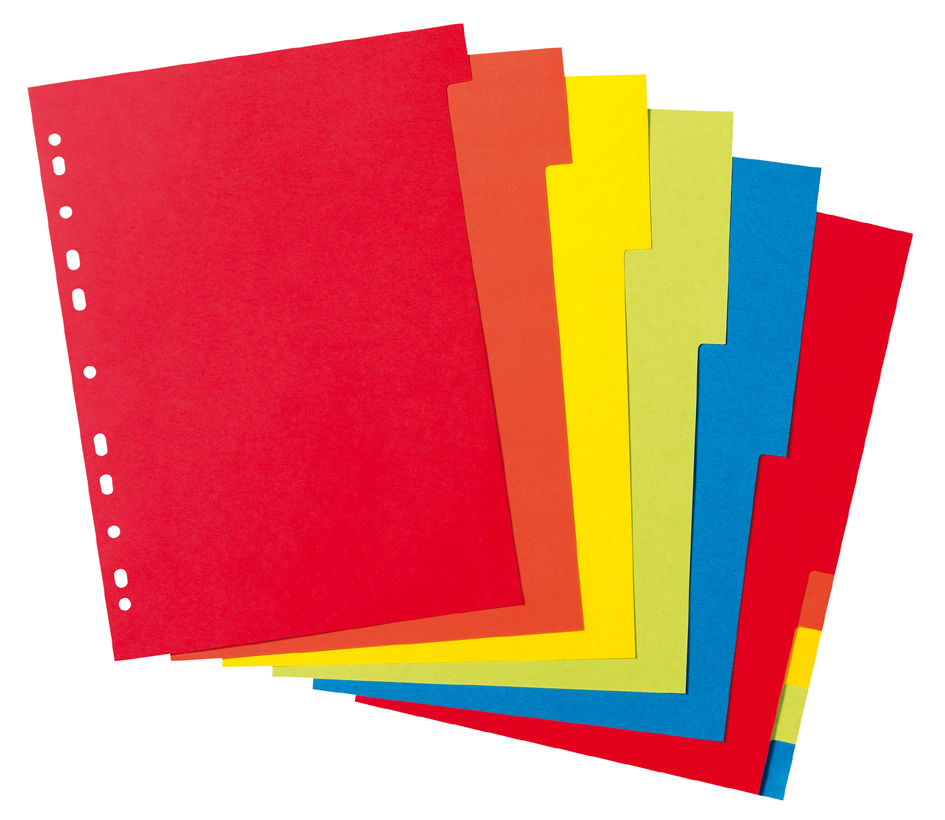 herlitz Intercalaires en carton, uni, A4, coloré, 10 touches