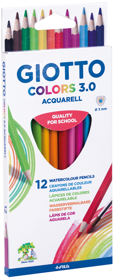 GIOTTO Crayon de couleur COLOR 3.0 ACQUARELL, étui de 12
