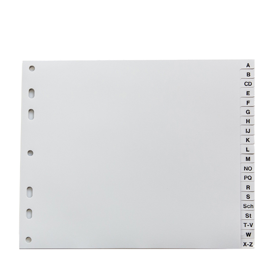 proOFFICE Intercalaires en plastique, A-Z, A4 demi hauteur