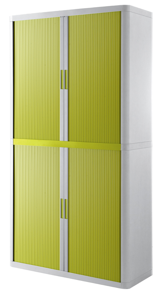 Armoire à rideau, blanc / vert