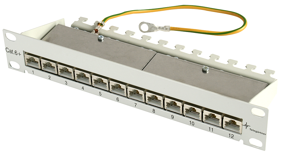 Telegärtner Panneau de brassage 10', Cat.6(prof) 1U, 12 RJ45