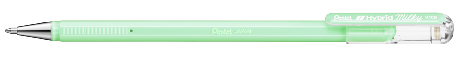 Pentel Stylo roller à encre gel Hybrid Milky, vert pastel