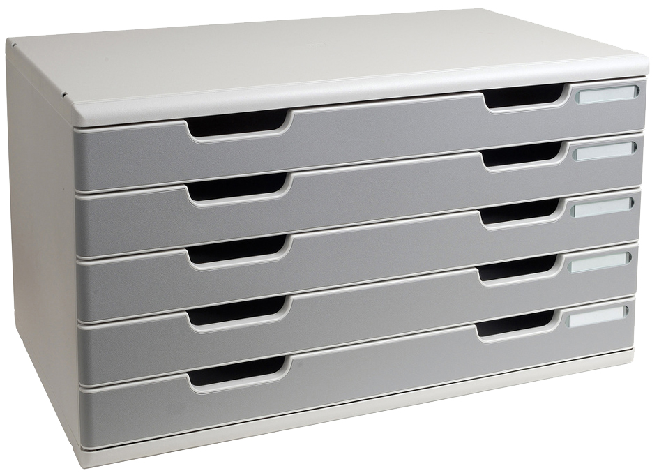 EXACOMPTA Module de classement MODULO A3, 5 tiroirs, gris