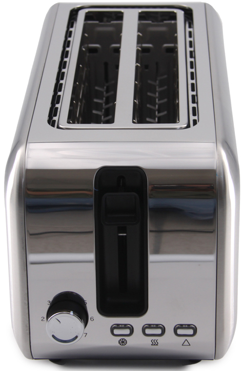 Grille-pain 4 tranches Dual Inox, vue latérale