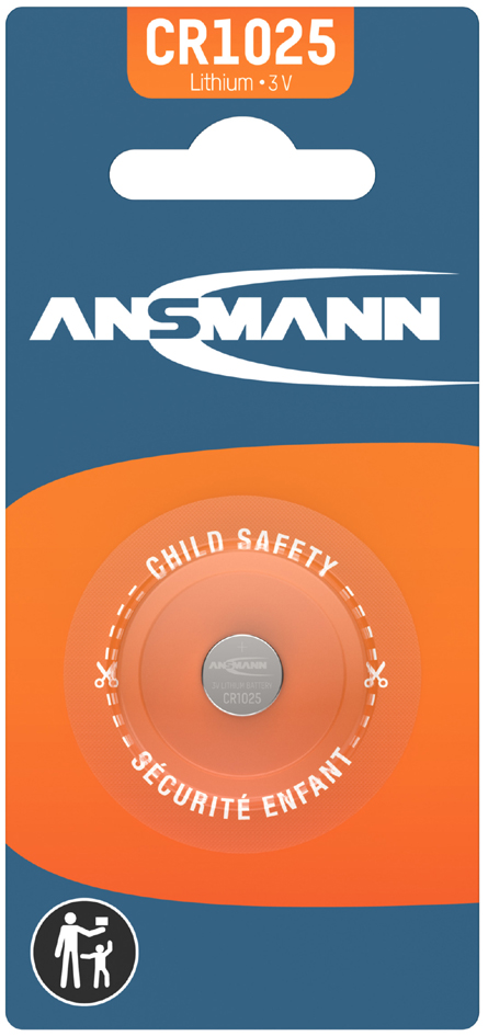 ANSMANN Pile bouton au lithium CR1025, 3 Volt, blister d'1