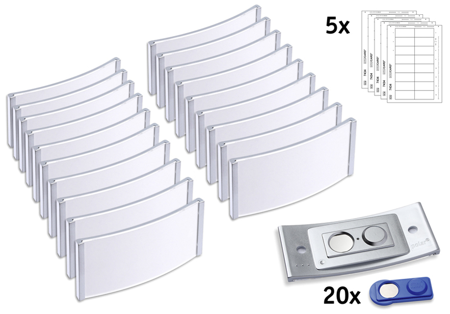 AVERY Zweckform Porte-nom, 80 x 34 mm, set de 20, argent