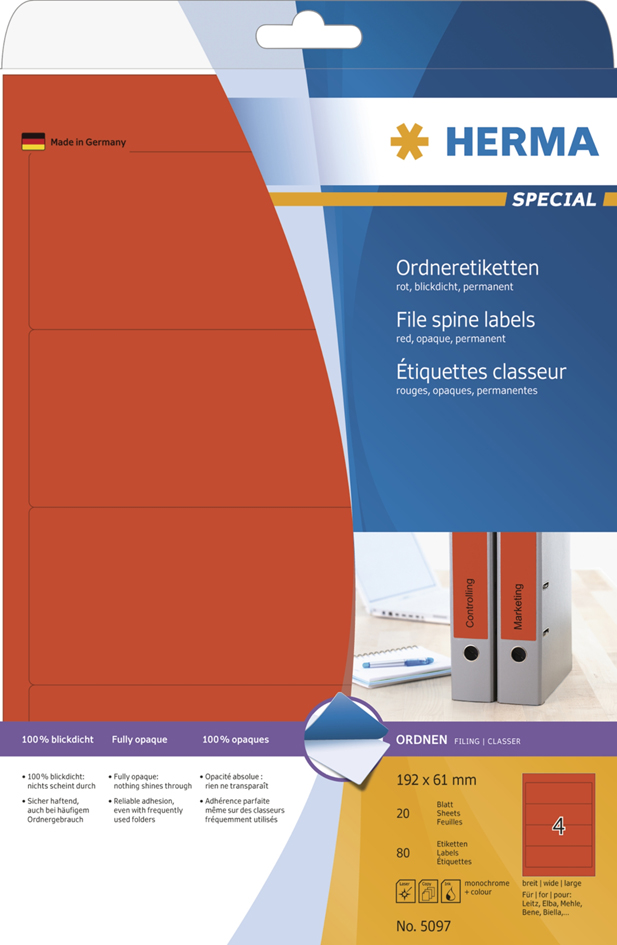 Visuel de référence: Etiquettes pour dos de classeur SPECIAL