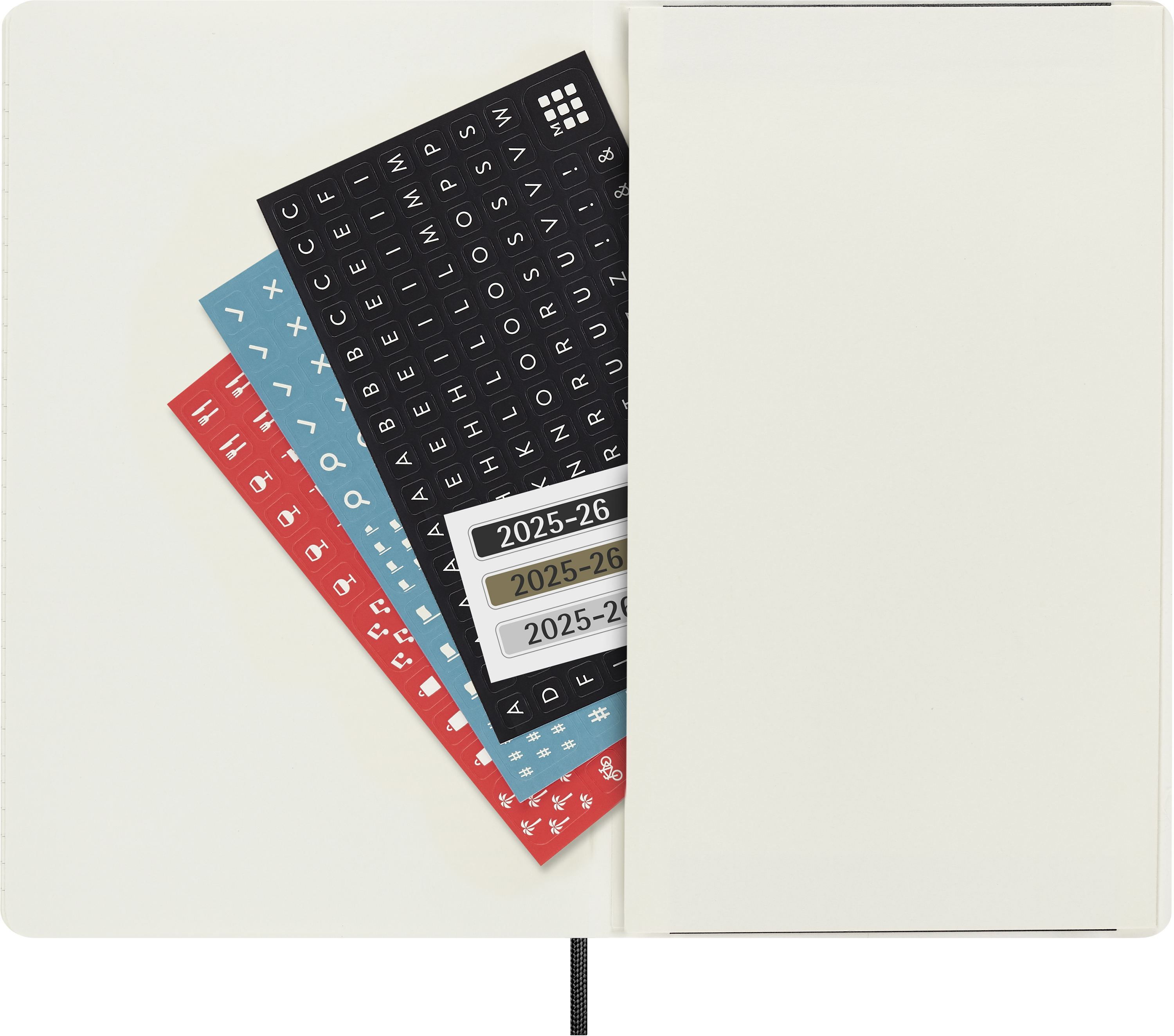 Visuel de référence : vue intérieure : stickers dans la pochette intérieure
