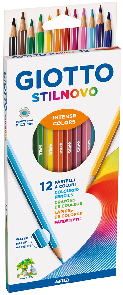 GIOTTO Crayon de couleur STILNOVO, étui carton de 12