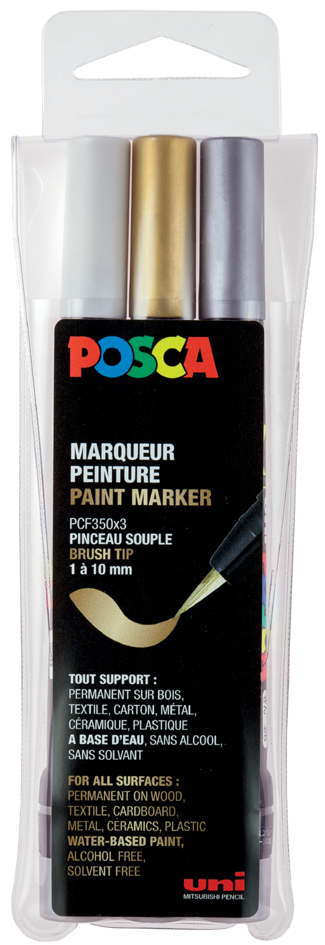 Marqueur à pigment POSCA PCF-350 GSW, étui de 3