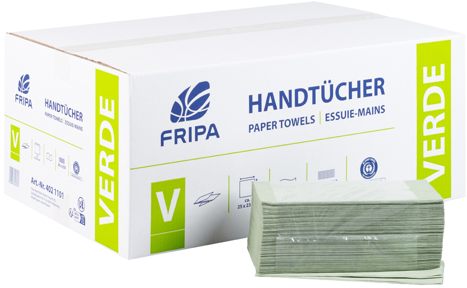 Fripa Essuie-mains VERDE, 250 x 230 mm, pli-V, vert