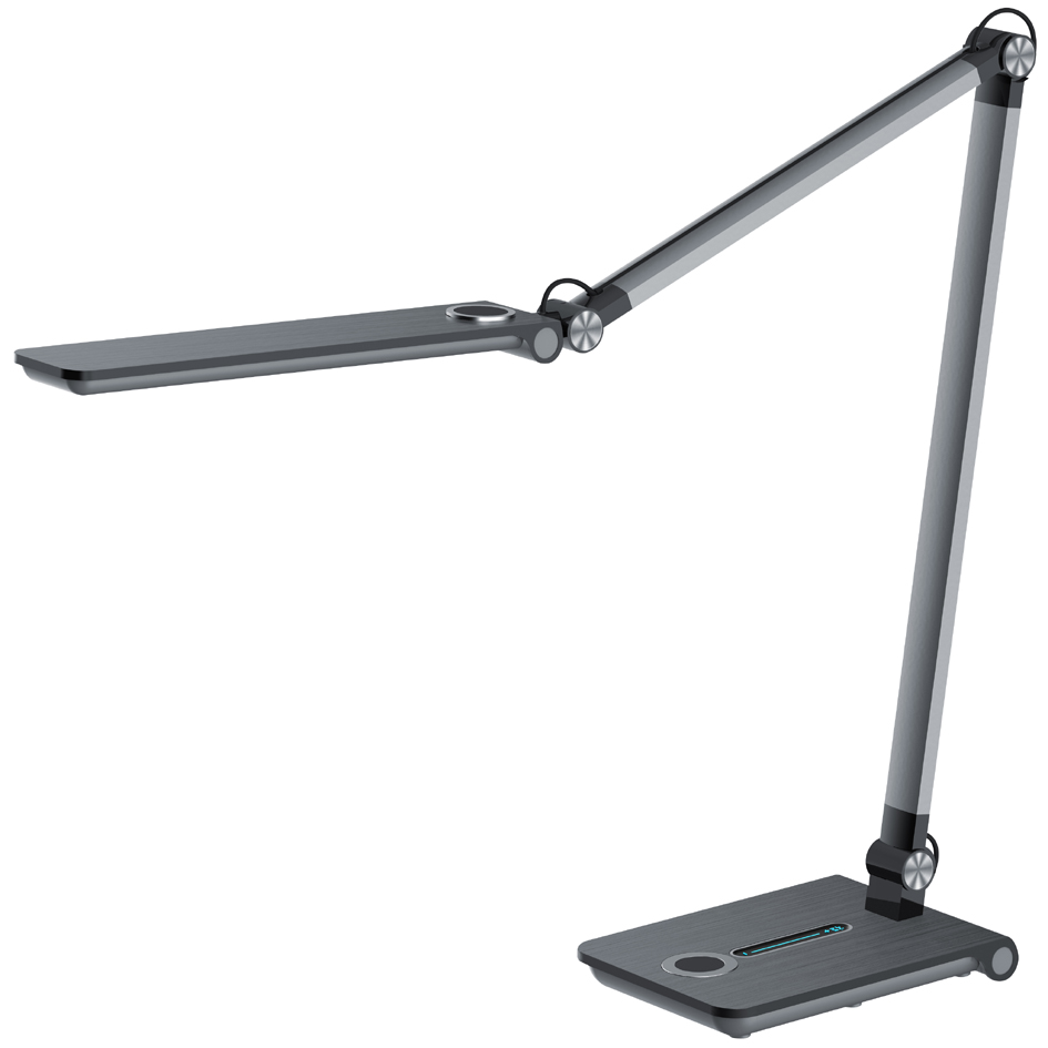 Hansa Lampe de bureau à LED 'Wave', socle, gris métallique
