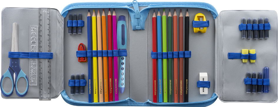 Étui scolaire Chien, ouvert