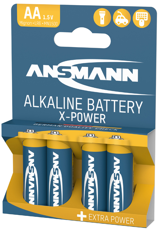 ANSMANN Pile alcaline 'X-Power', Mignon AA, blister de 4