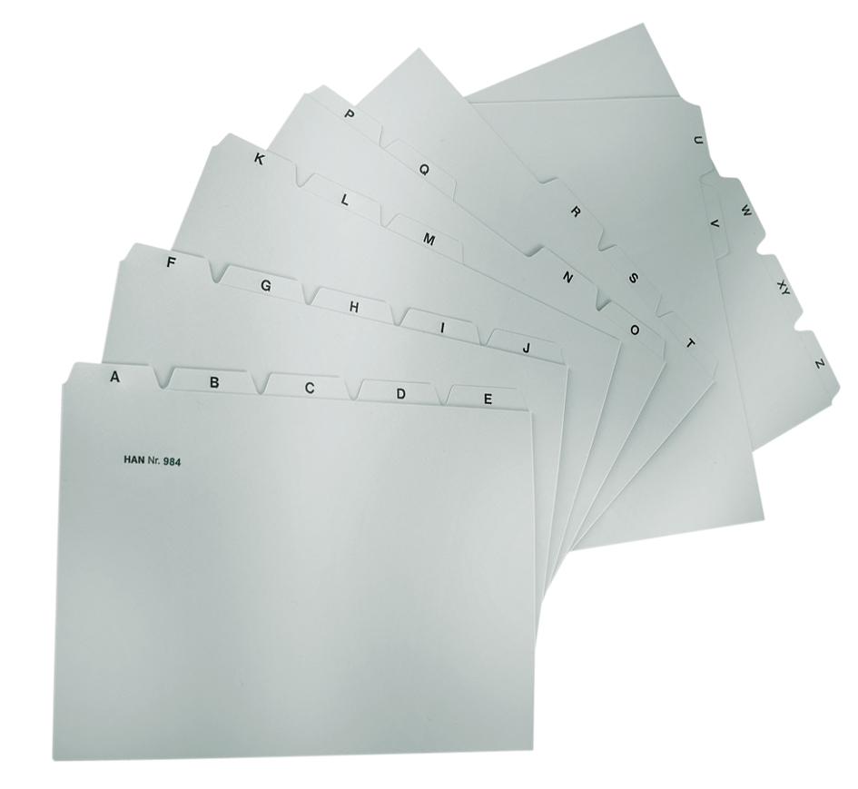 HAN Index alphabétique A-Z, PP, A4 paysage, 25 onglets, gris