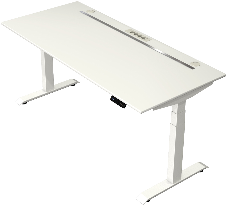 kerkmann Rangement pour bureau assis-debout Move 3, blanc pour tables à partir de 1.400 mm de largeur acier blanc