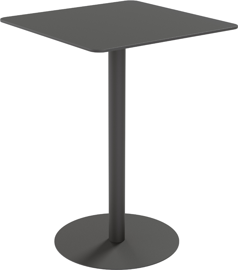 PAPERFLOW Table haute jardin CROSS, (L)800 x (P)800 mm, noir