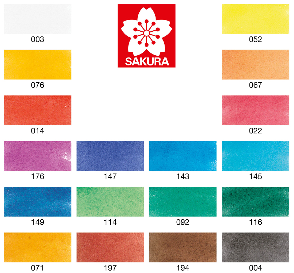 SAKURA Peinture aquarelle Koi Water Colors Sketch Box 18