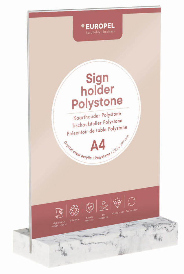 Présentoirs de table polystone, doit