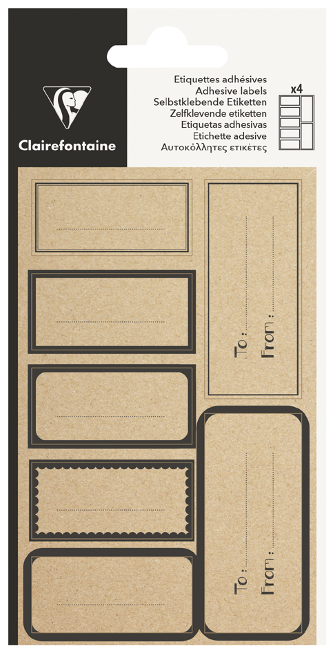Clairefontaine Etiquettes adhésives 'Rectangle kraft', noir