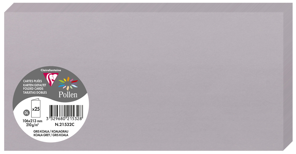 Pollen by Clairefontaine Carte double DL, gris koala