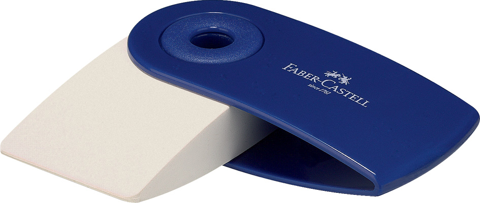 FABER-CASTELL Gomme en plastique 'SLEEVE MINI', rouge / bleu