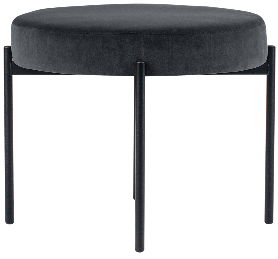 PAPERFLOW Banc GAIA, rond, habillage velours, anthracite