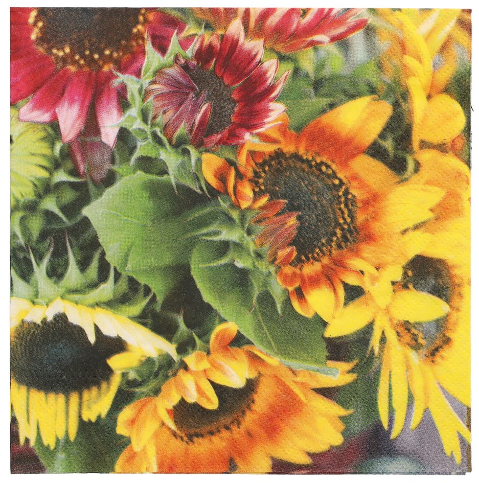 PAPSTAR Serviette à motif 'Sunflower Bouquet', 330 x 330 mm