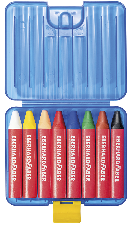 Craie de cire triangulaire WINNER, étui plastique de 8
