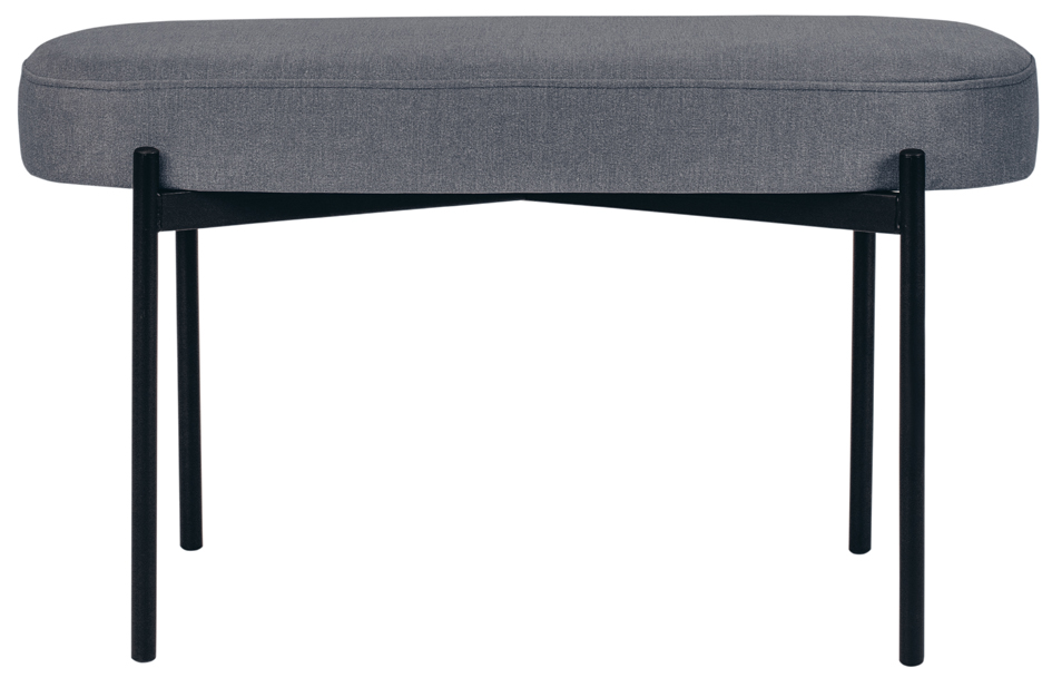 PAPERFLOW Banc oval GAIA, taille M, habillage tissu, gris