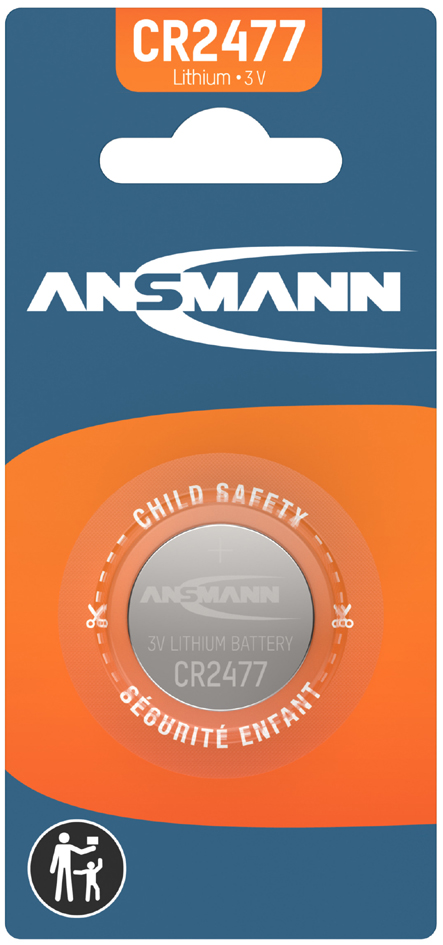 ANSMANN Pile bouton au lithium CR2477, 3 Volt, blister d'1