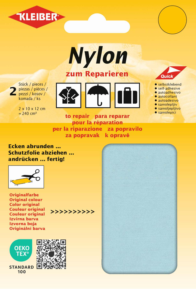 KLEIBER Pièce de réparation nylon, autocollant, bleu glace