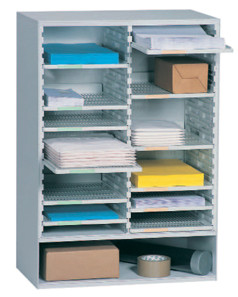 PAPERFLOW Station de tri postal, 12 casiers, gris