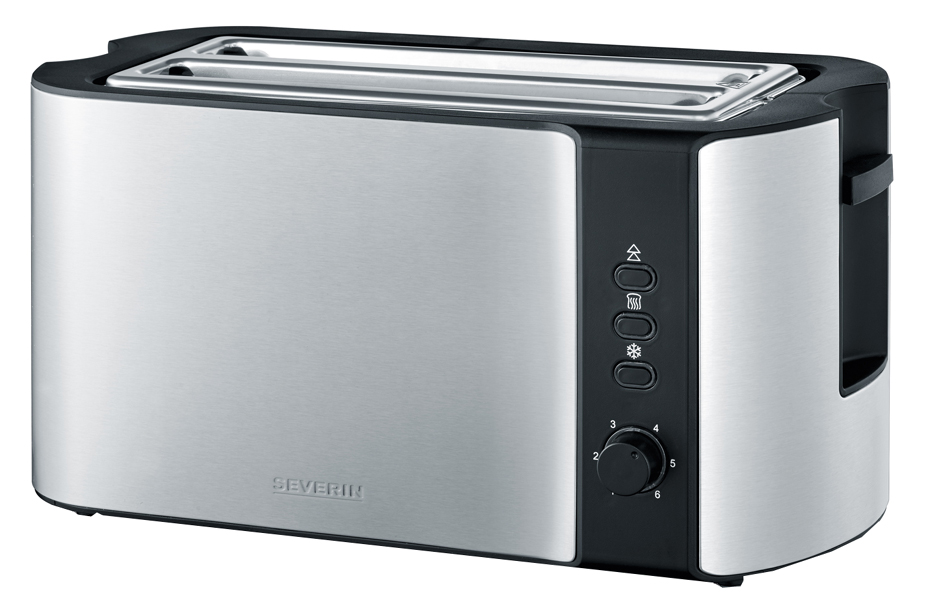 SEVERIN Grille-pain 4 tranches AT 2590, acier inox / noir