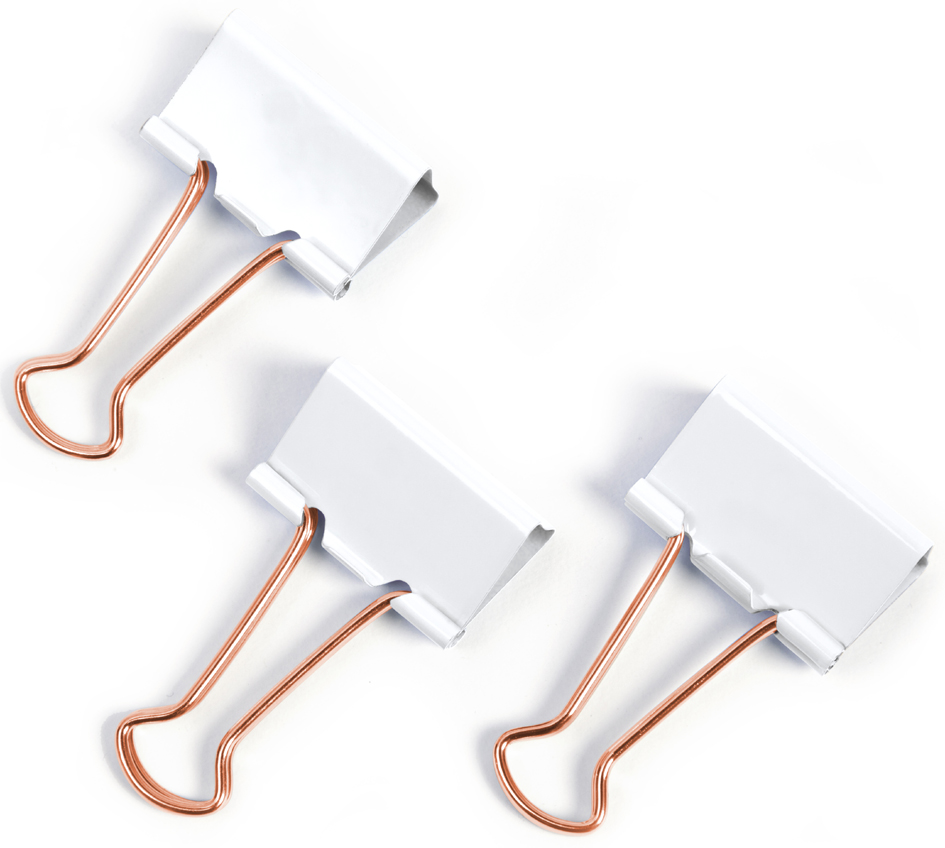 RAPESCO Pince double-clip, (L)19mm, blanc/or rose, 80 pièces