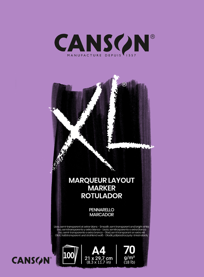 CANSON Bloc croquis et études 'XL MARKER', 70 g/m2, A4