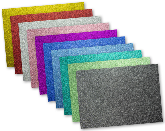 Carton pailleté, 10 couleurs, aperçu des couleurs