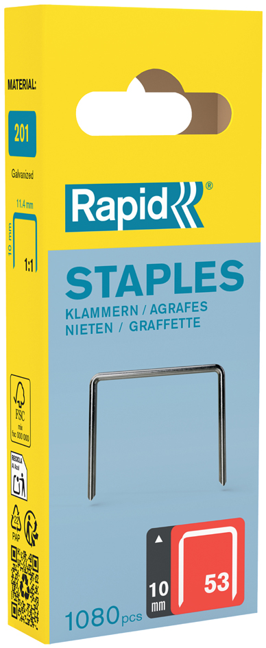 Rapid Agrafe fil fin no. 53, 10 mm, petit paquet